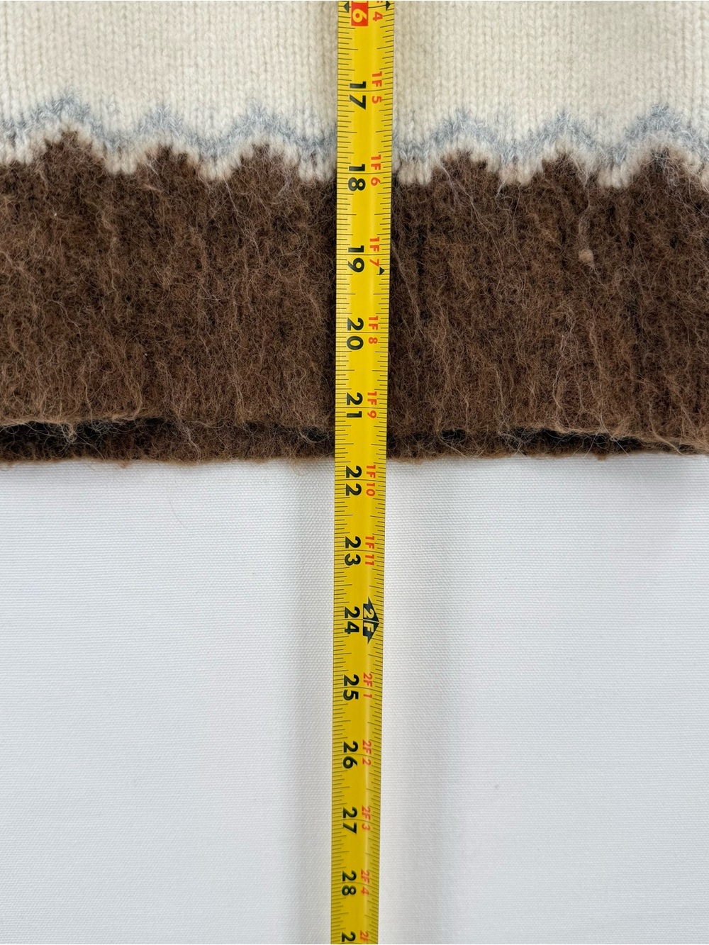 J.Crew Alpaca Wool Blend Fair Isle Sweater Women’s XL Brown Cream Boho Cozy - Picture 9 of 10